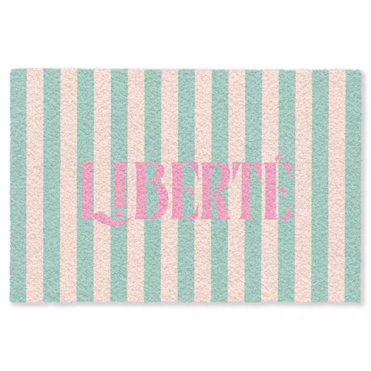 Vloerkleed - Roze - Groen - Strepen - Liberté — 1