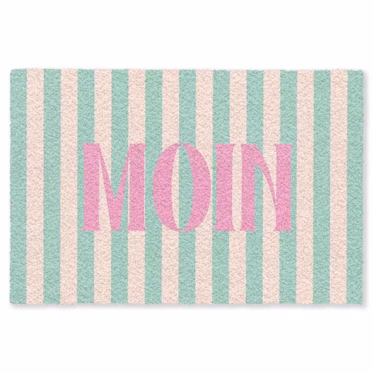 Vloerkleed - Roze - Groen - Strepen - Moin — 1