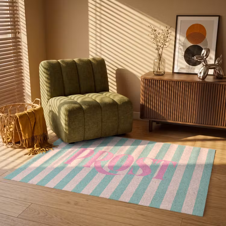 Vloerkleed - Roze - Groen - Strepen - Prost — 2