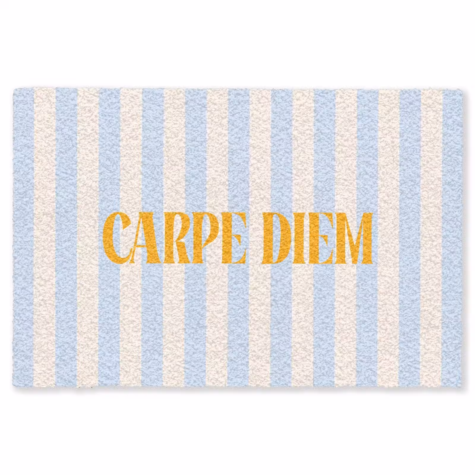 Vloerkleed - Oranje - Blauw - Strepen - Carpe diem — 1
