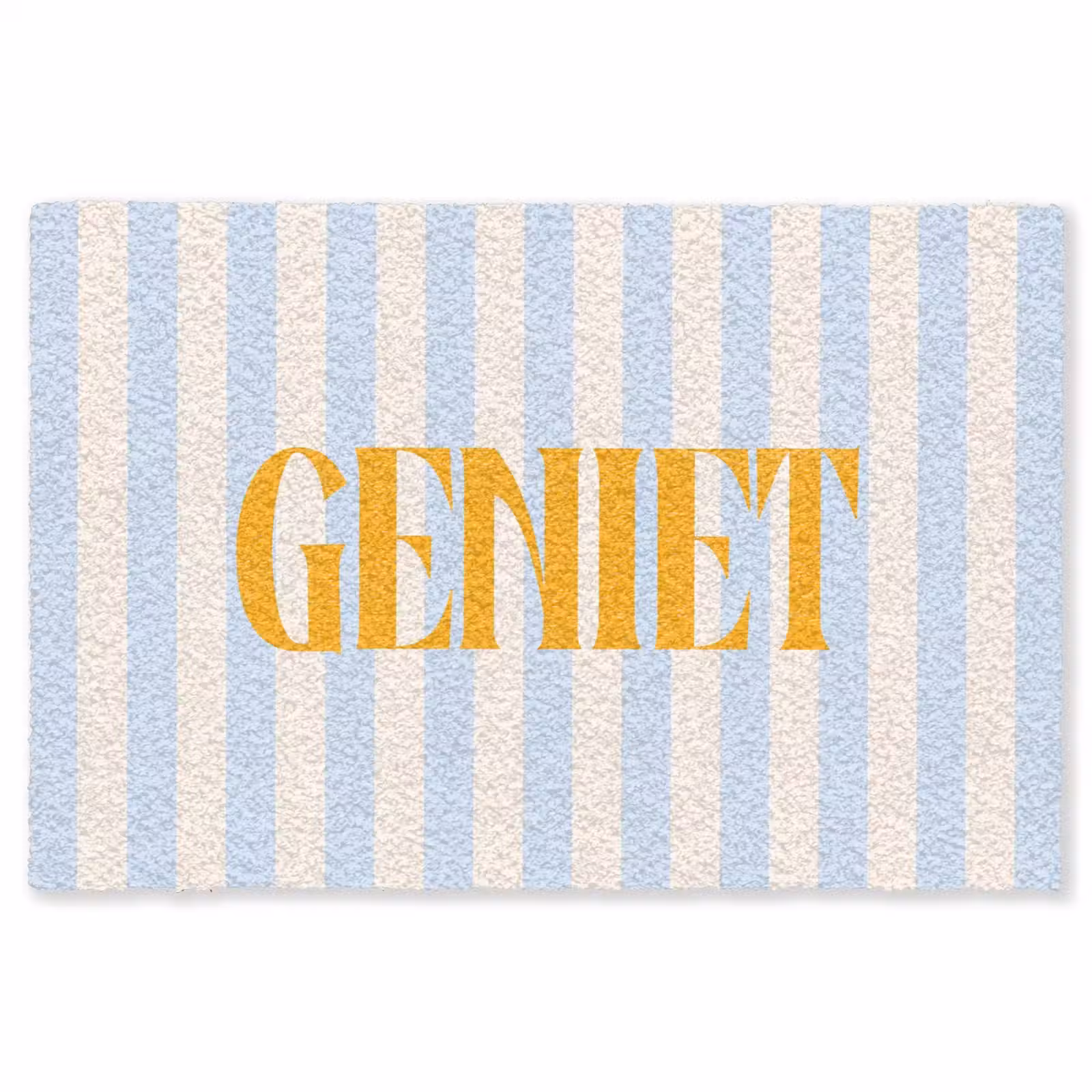 Vloerkleed - Oranje - Blauw - Strepen - Geniet — 1