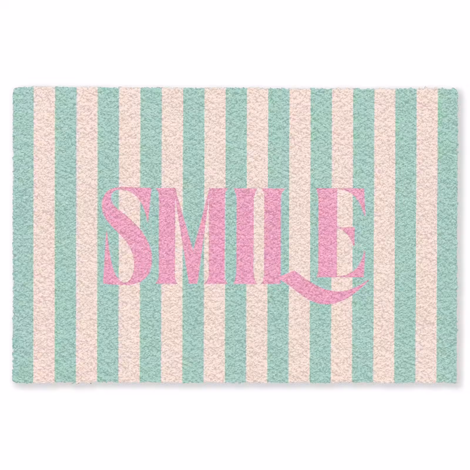 Vloerkleed - Roze - Groen - Strepen - Smile — 1
