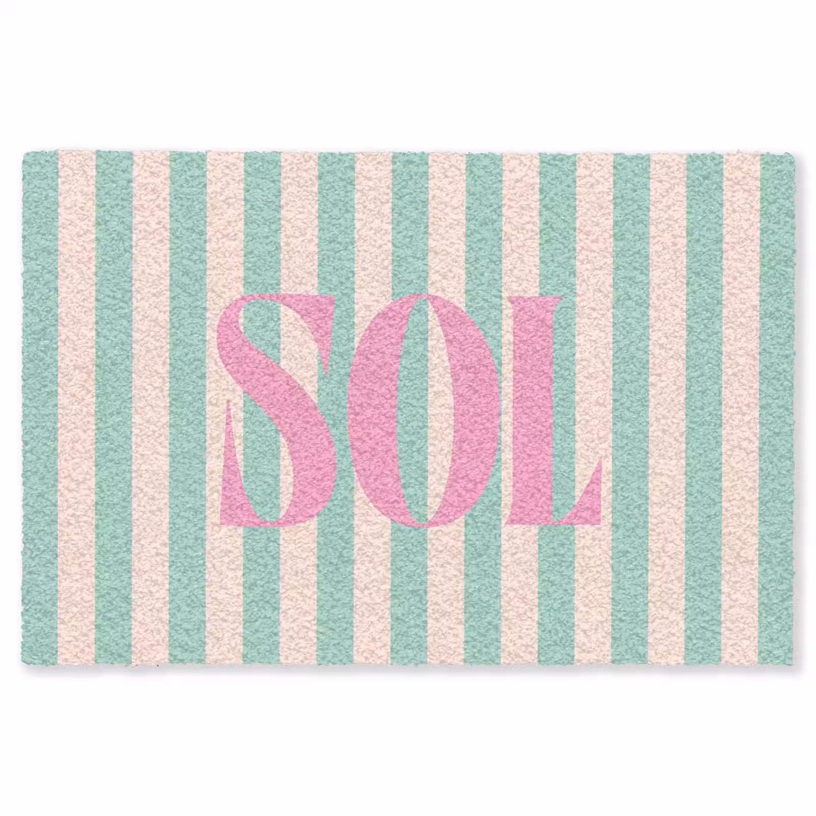 Vloerkleed - Roze - Groen - Strepen - Sol — 1