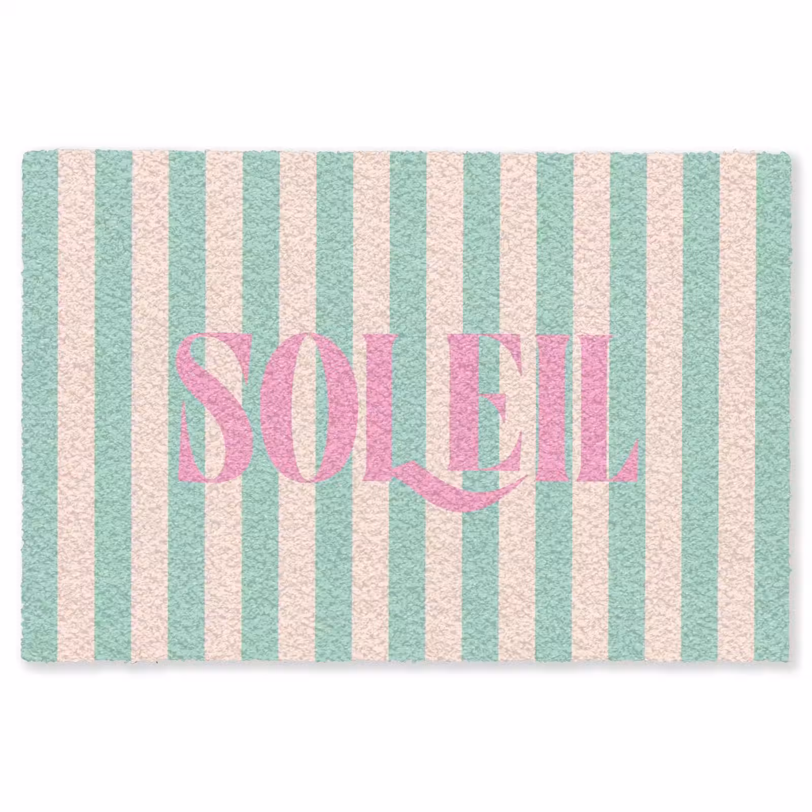 Vloerkleed - Roze - Groen - Strepen - Soleil — 1
