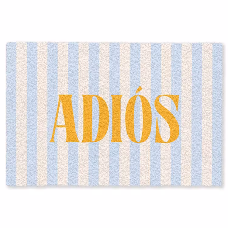 Vloerkleed - Oranje - Blauw - Strepen - Adiós — 1