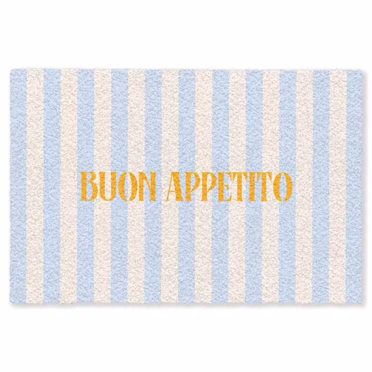 Vloerkleed - Oranje - Blauw - Strepen - Buon appetito — 1