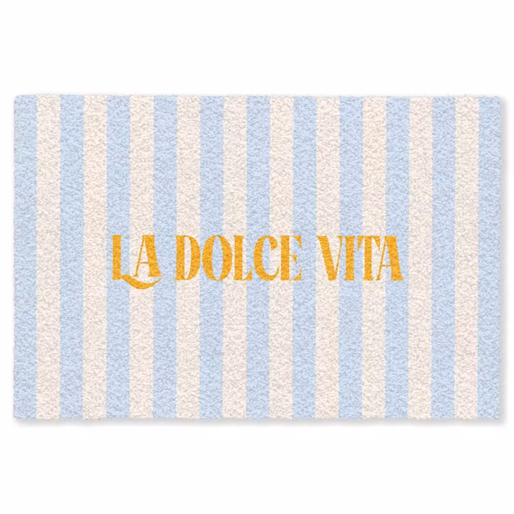 Vloerkleed - Oranje - Blauw - Strepen - La dolce vita — 1
