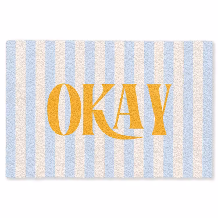 Vloerkleed - Oranje - Blauw - Strepen - Okay — 1