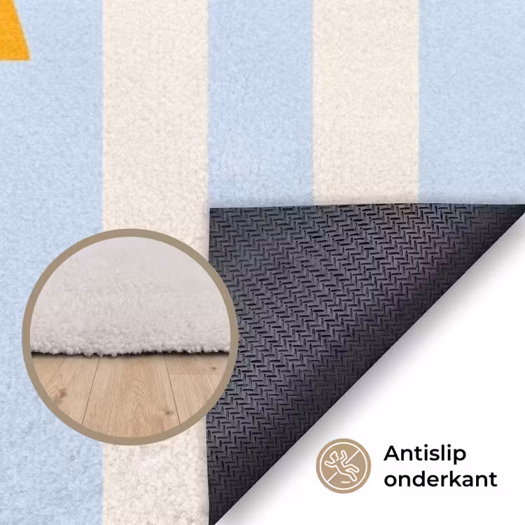 Vloerkleed - Oranje - Blauw - Strepen - Okay — 4