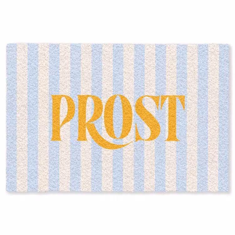 Vloerkleed - Oranje - Blauw - Strepen - Prost — 1