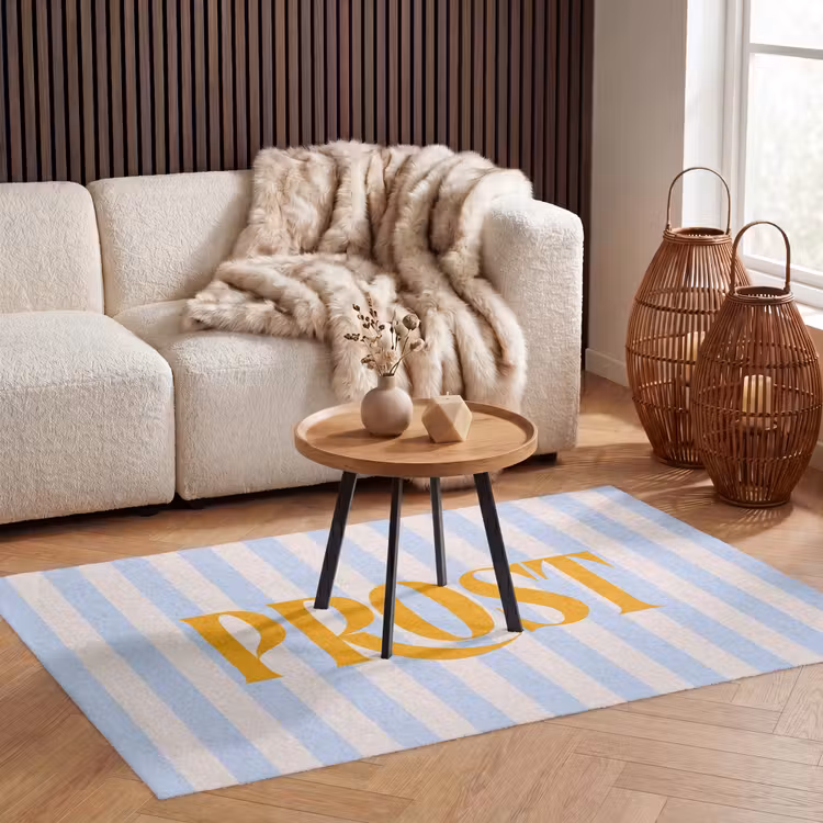 Vloerkleed - Oranje - Blauw - Strepen - Prost — 3