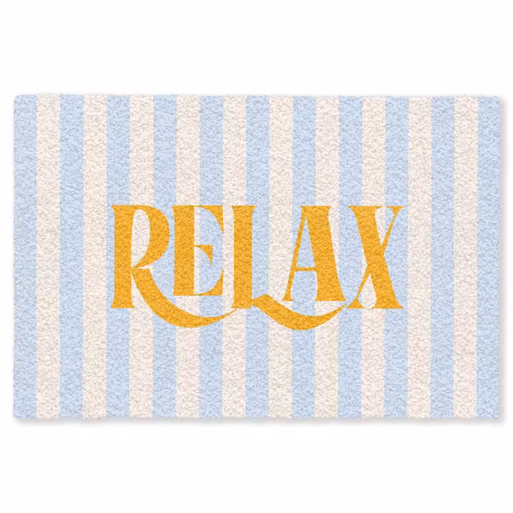 Vloerkleed - Oranje - Blauw - Strepen - Relax — 1