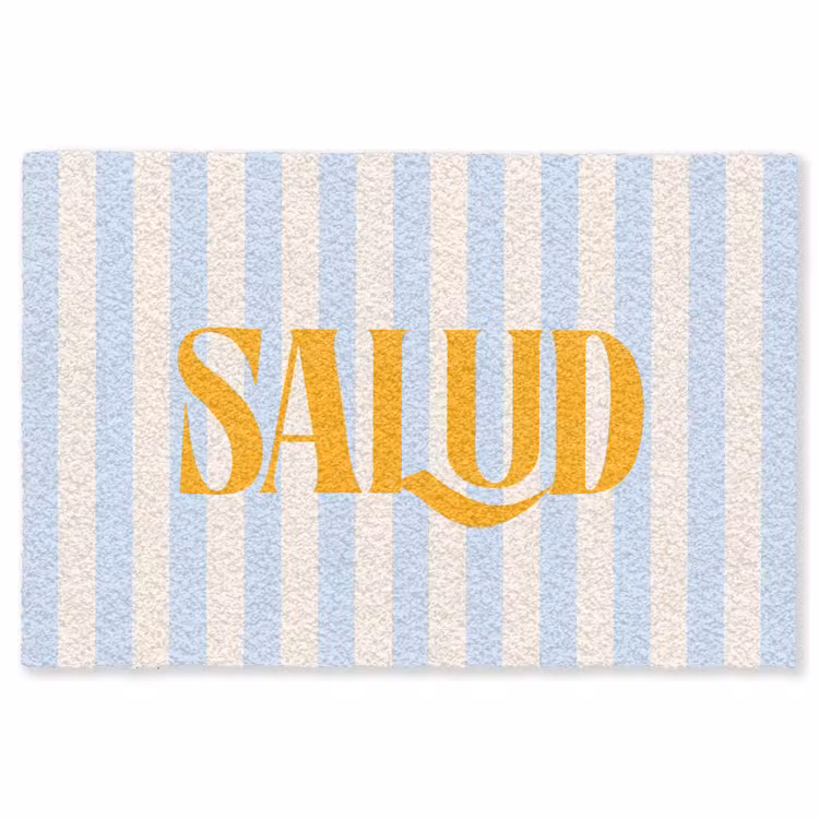 Vloerkleed - Oranje - Blauw - Strepen - Salud — 1