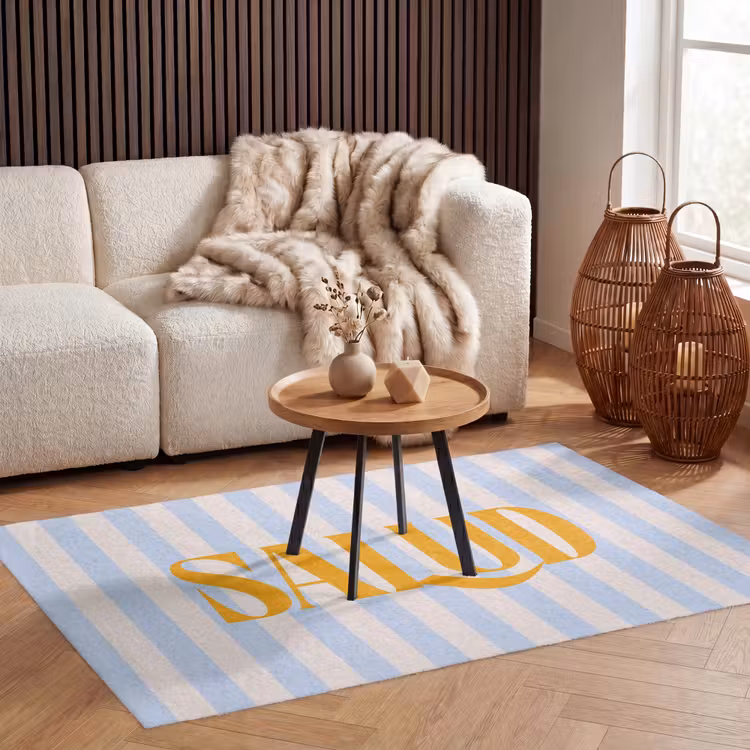 Vloerkleed - Oranje - Blauw - Strepen - Salud — 3