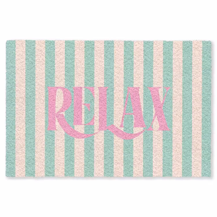Vloerkleed - Roze - Groen - Strepen - Relax — 1