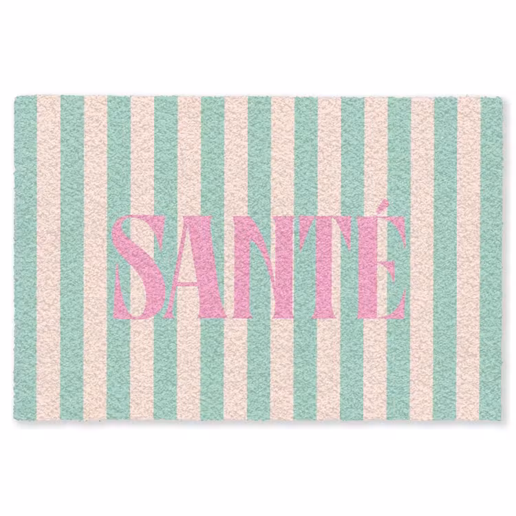 Vloerkleed - Roze - Groen - Strepen - Santé — 1
