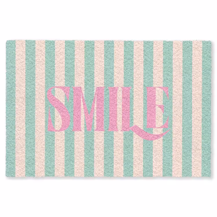 Vloerkleed - Roze - Groen - Strepen - Smile — 1