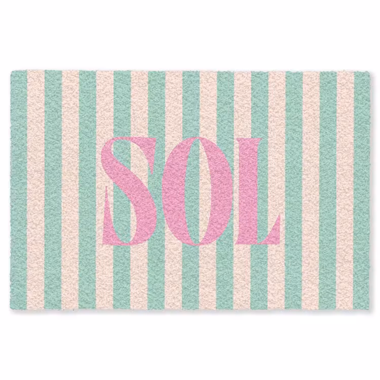 Vloerkleed - Roze - Groen - Strepen - Sol — 1