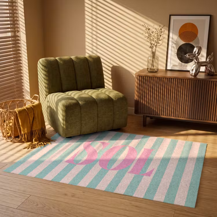 Vloerkleed - Roze - Groen - Strepen - Sol — 2