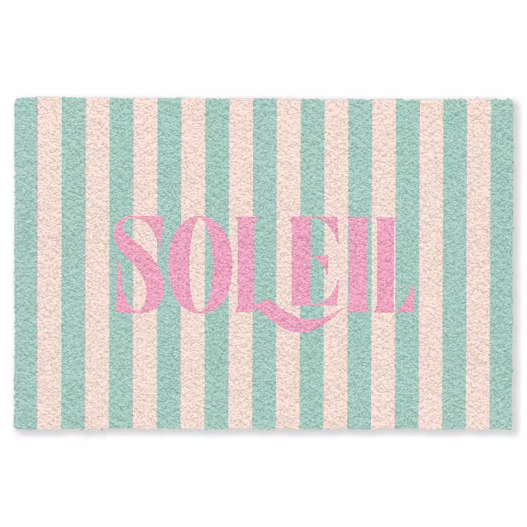Vloerkleed - Roze - Groen - Strepen - Soleil — 1
