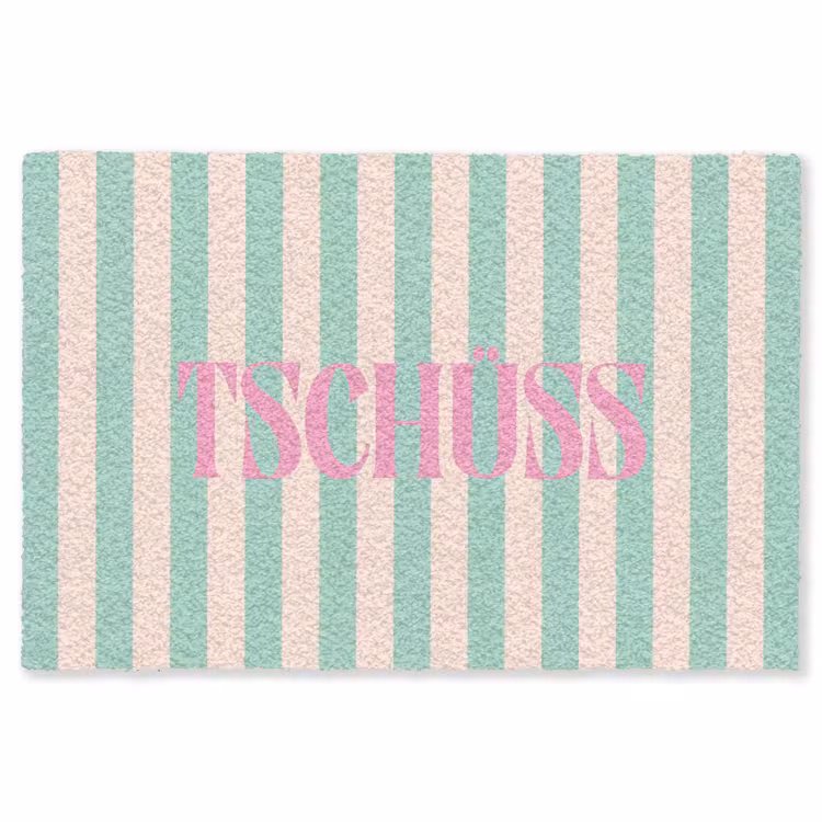 Vloerkleed - Roze - Groen - Strepen - Tschüss — 1