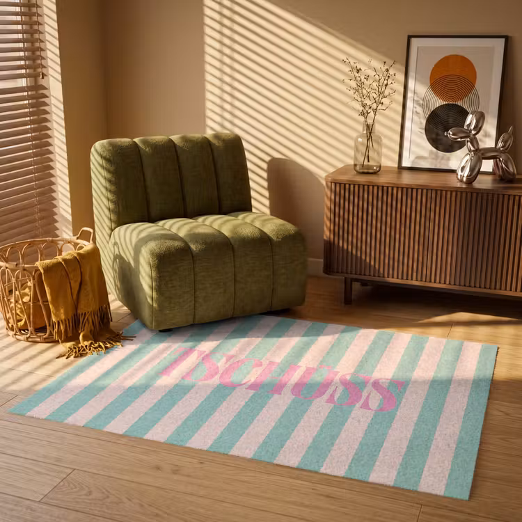 Vloerkleed - Roze - Groen - Strepen - Tschüss — 2