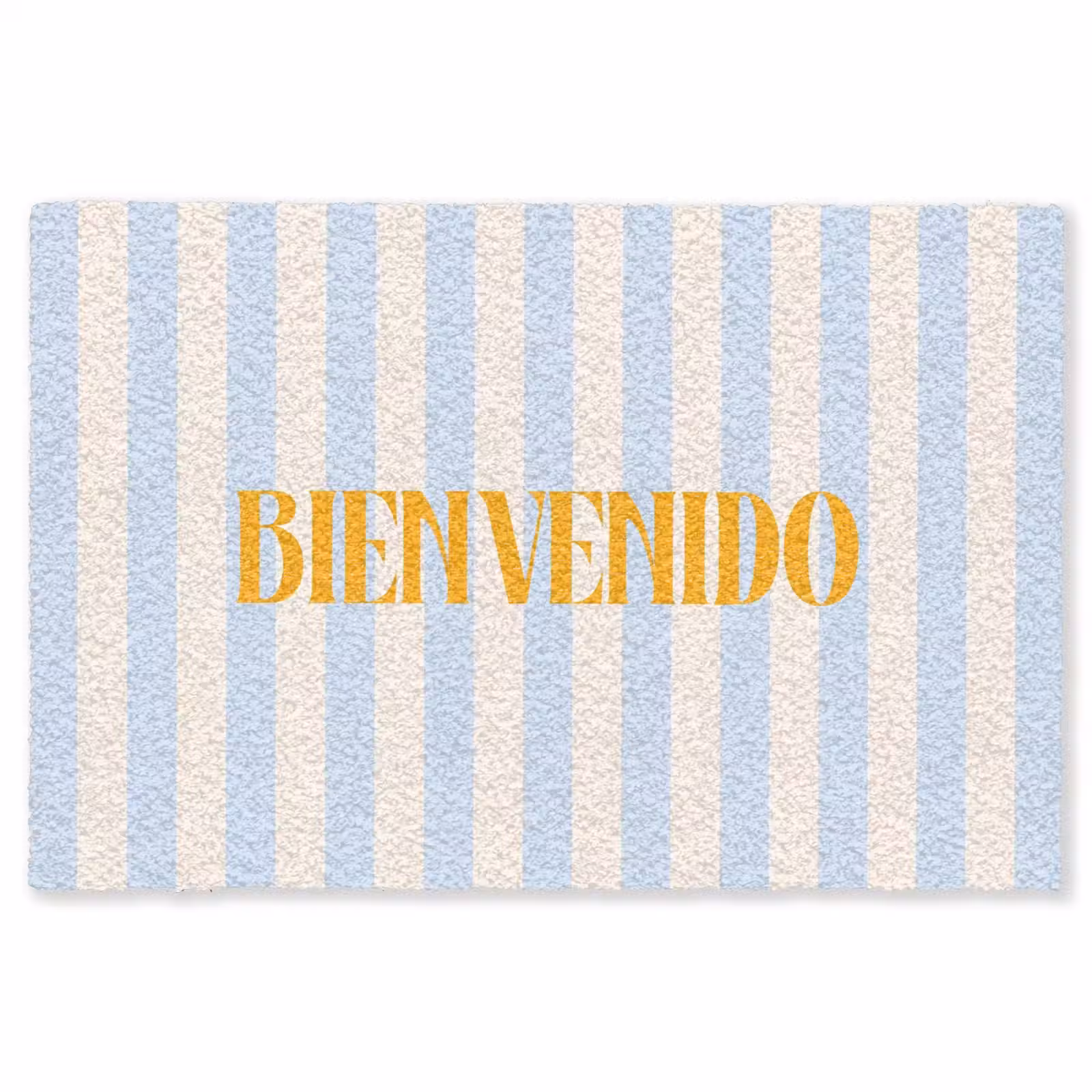 Vloerkleed - Oranje - Blauw - Strepen - Bienvenido — 1
