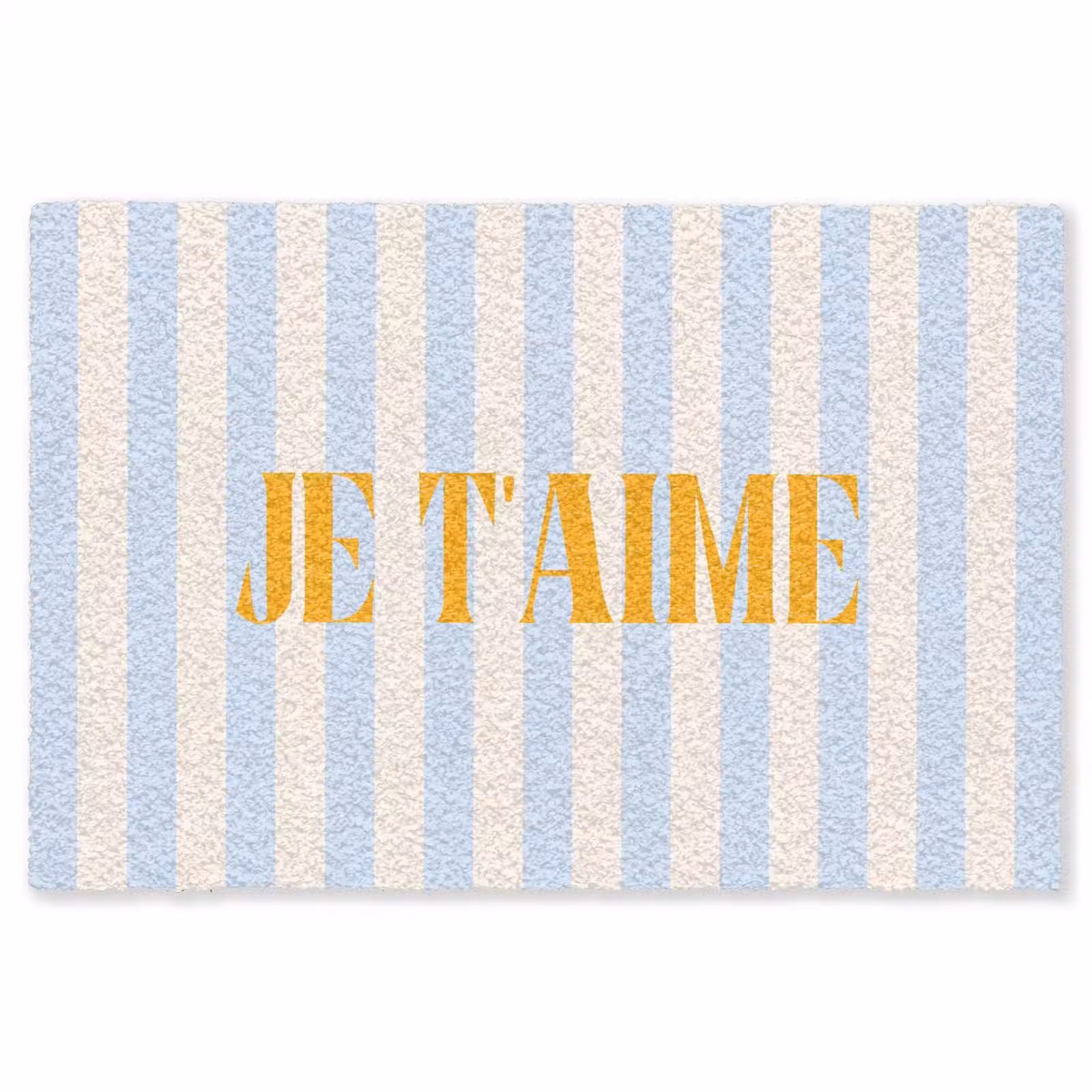 Vloerkleed - Oranje - Blauw - Strepen - Je t'aime — 1
