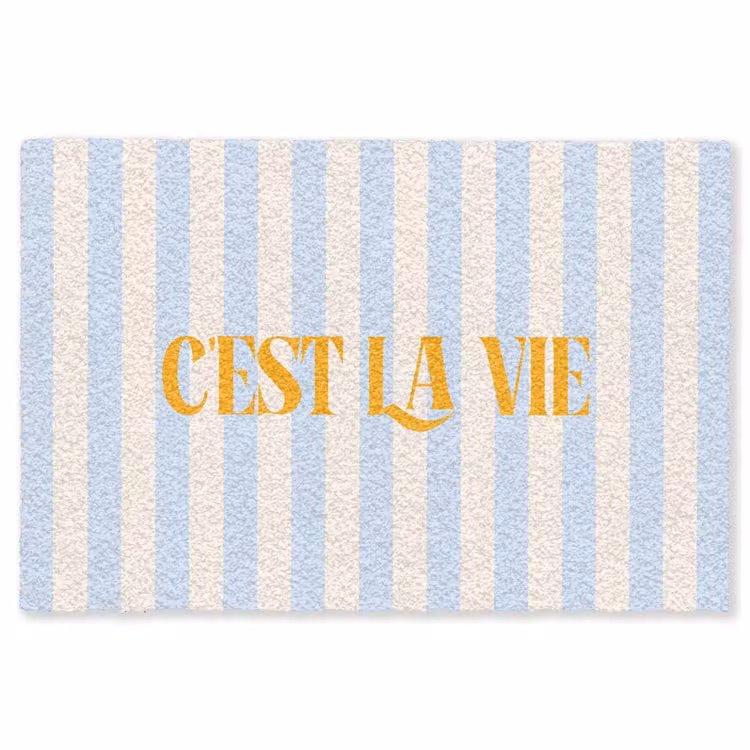 Vloerkleed - Alt: Oranje - Blauw - Strepen - C'est la vie — 1