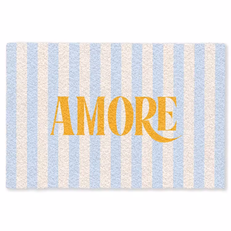 Vloerkleed - Oranje - Blauw - Strepen - Amore — 1
