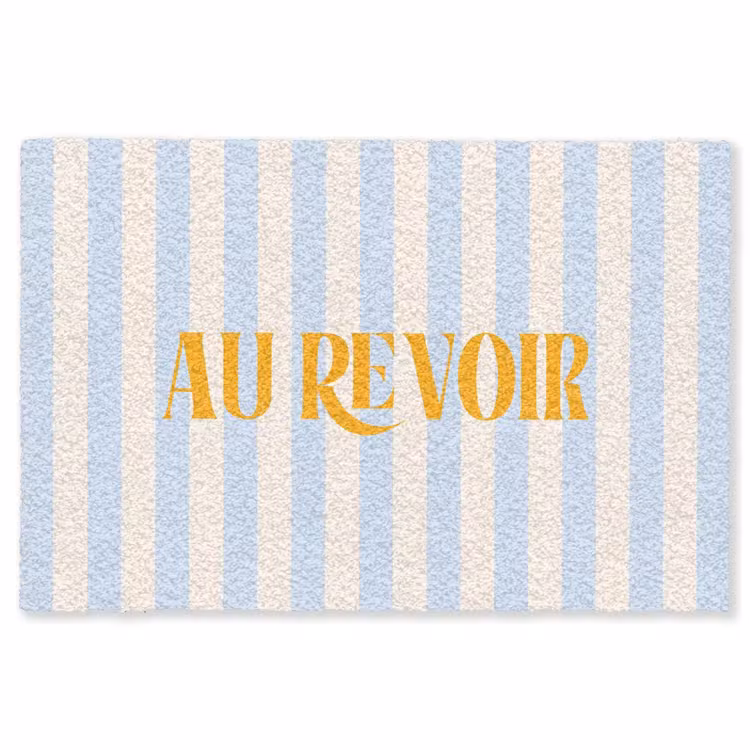 Vloerkleed - Oranje - Blauw - Strepen - Au revoir — 1