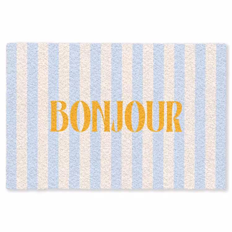 Vloerkleed - Oranje - Blauw - Strepen - Bonjour — 1