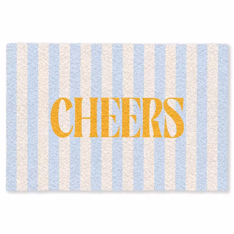 Vloerkleed - Oranje - Blauw - Strepen - Cheers — 1