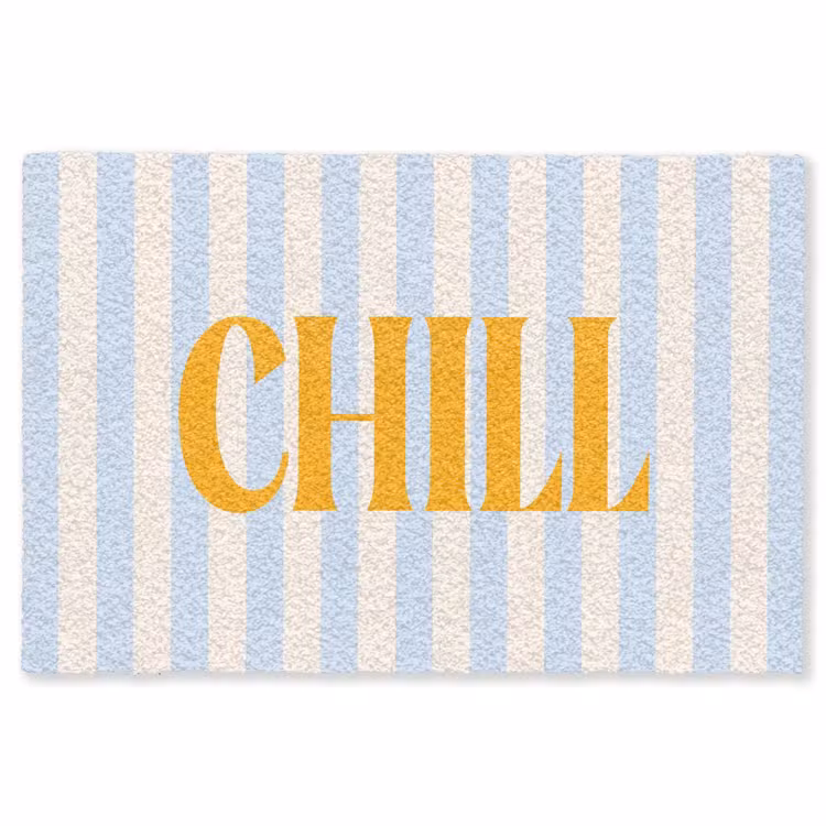 Vloerkleed - Oranje - Blauw - Strepen - Chill — 1