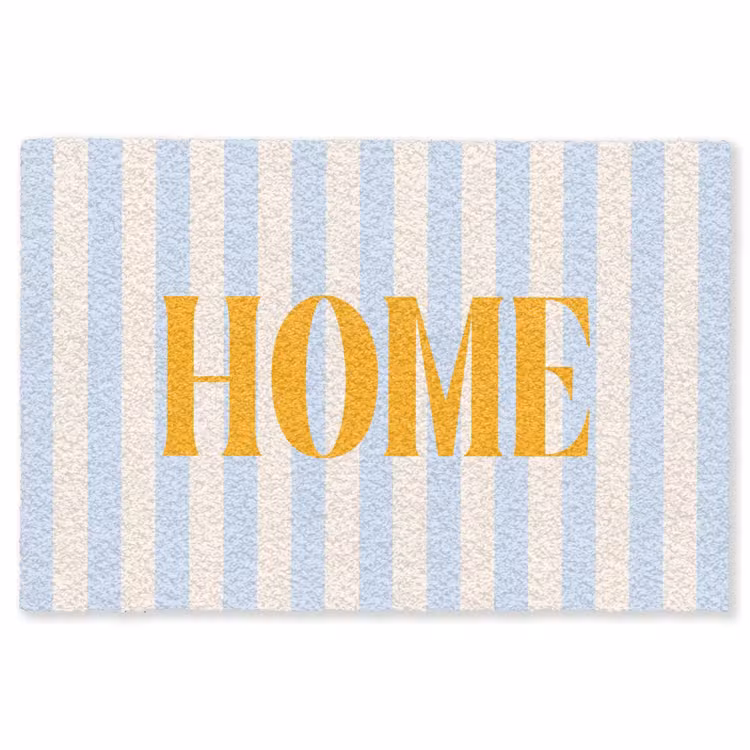 Vloerkleed - Oranje - Blauw - Strepen - Home — 1