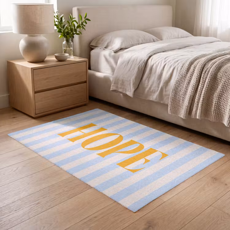 Vloerkleed - Oranje - Blauw - Strepen - Hope — 5