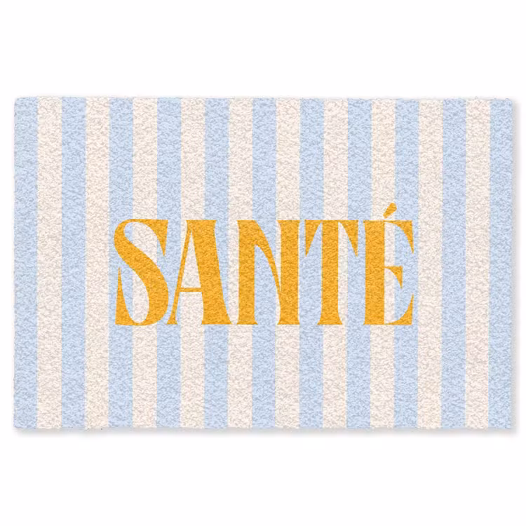 Vloerkleed - Oranje - Blauw - Strepen - Santé — 1
