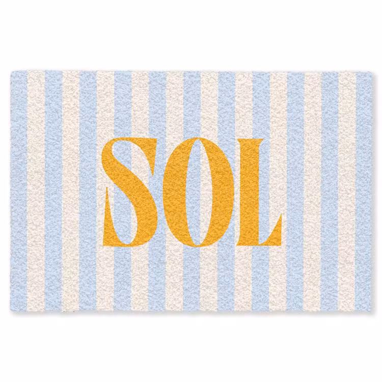 Vloerkleed - Oranje - Blauw - Strepen - Sol — 1