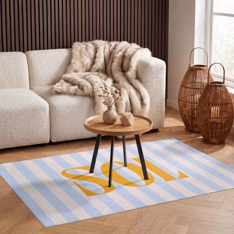 Vloerkleed - Oranje - Blauw - Strepen - Sol — 3