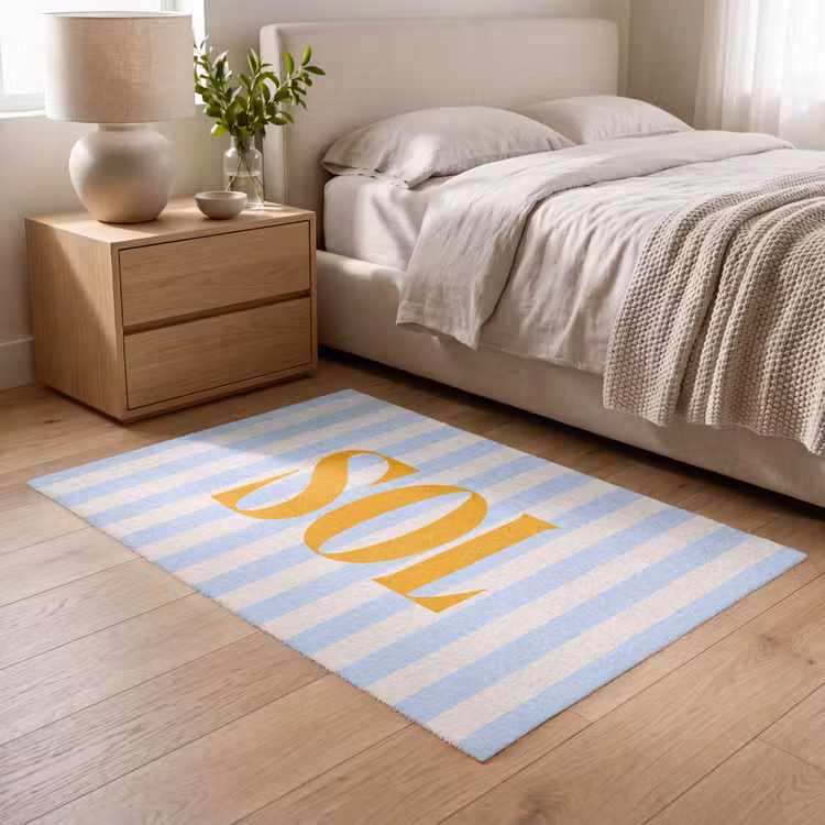 Vloerkleed - Oranje - Blauw - Strepen - Sol — 5