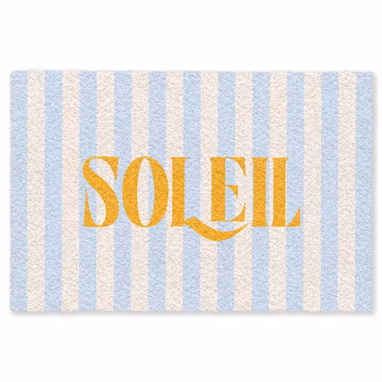 Vloerkleed - Oranje - Blauw - Strepen - Soleil — 1