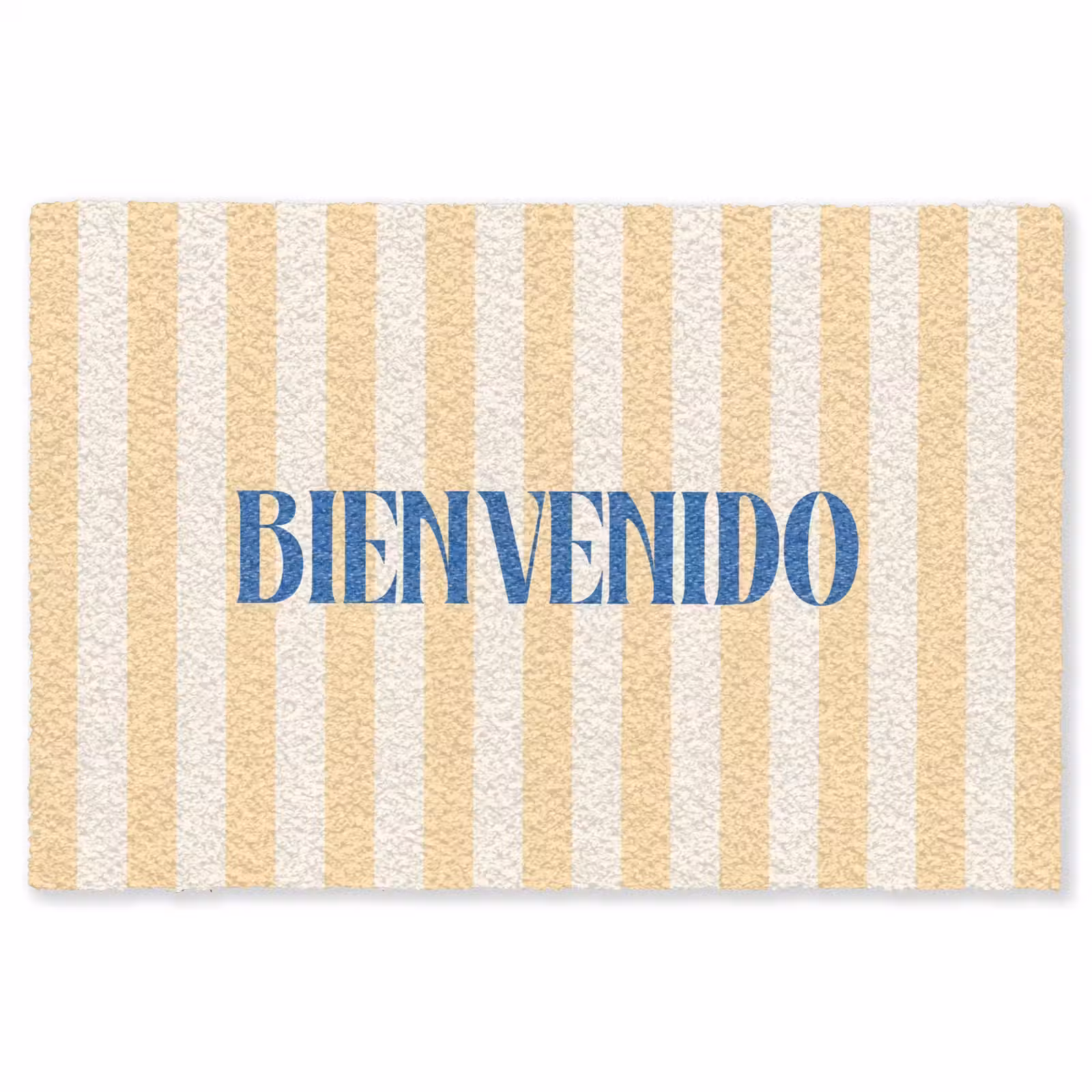 Vloerkleed - Blauw - Geel - Strepen - Bienvenido — 1