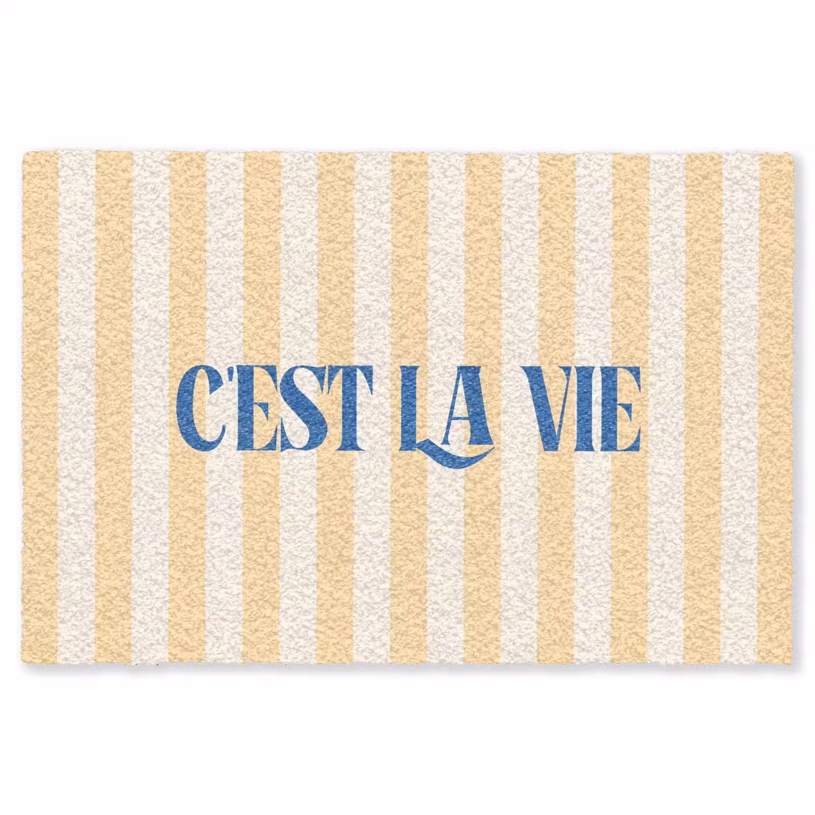 Vloerkleed - Blauw - Geel - Strepen - C'est La Vie — 1