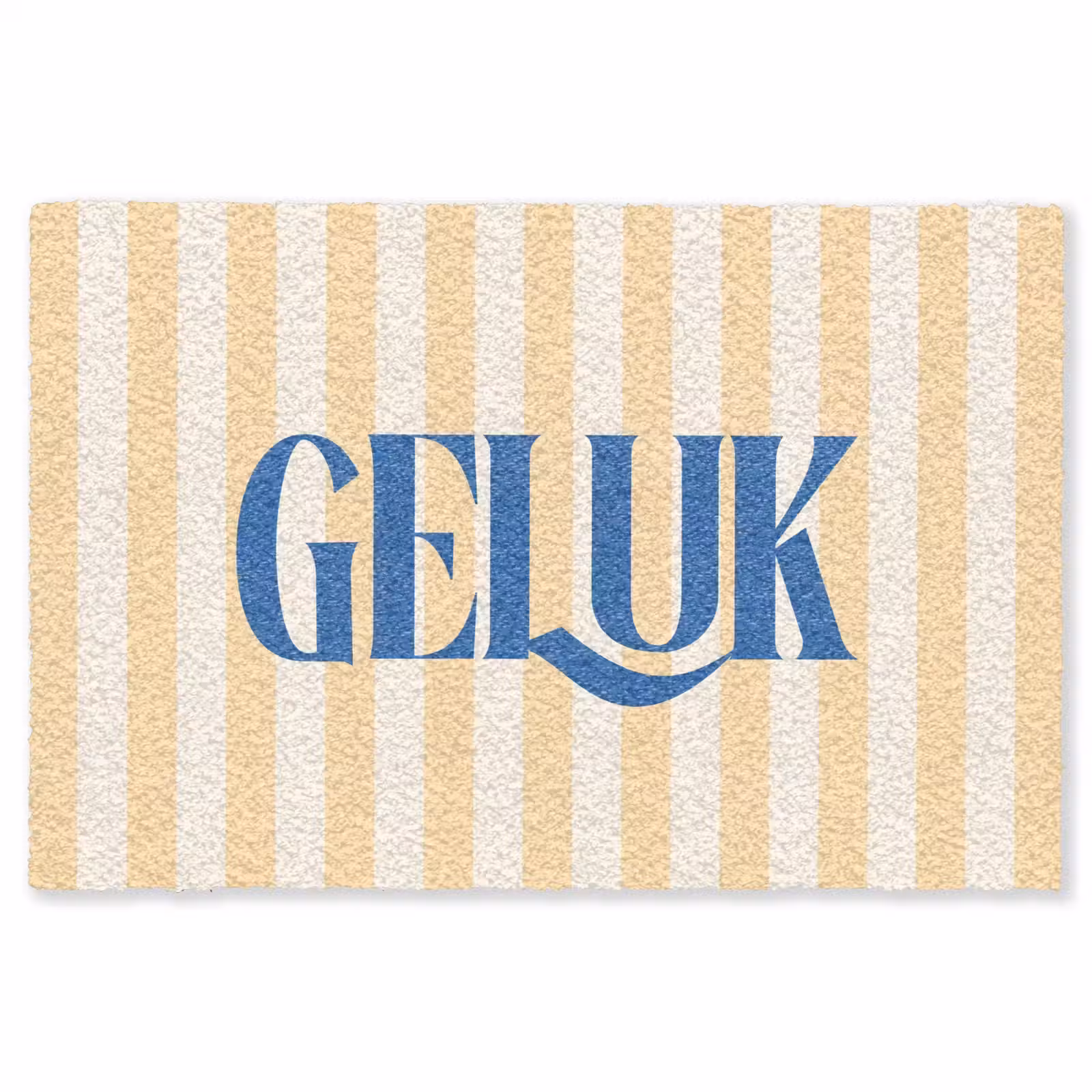 Vloerkleed - Blauw - Geel - Strepen - Geluk — 1