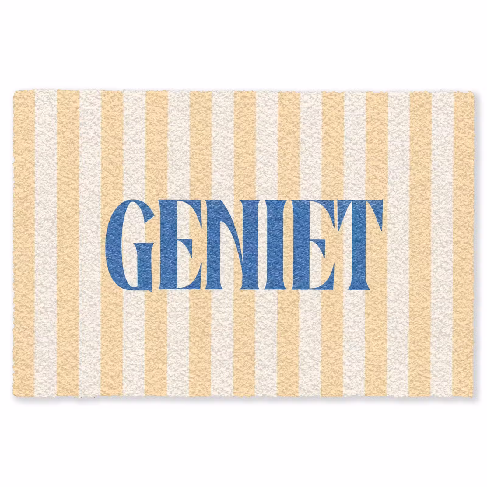 Vloerkleed - Blauw - Geel - Strepen - Geniet — 1