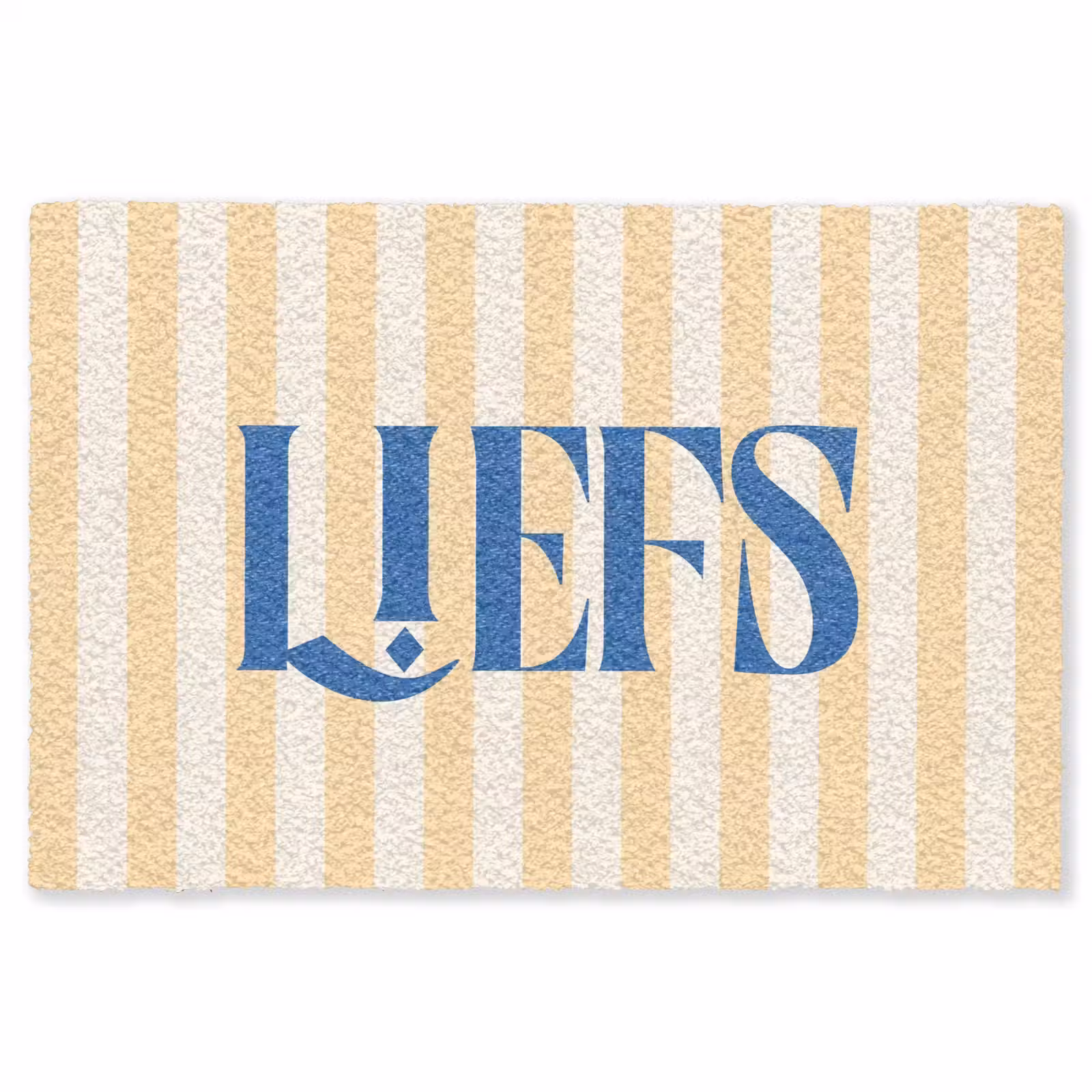 Vloerkleed - Blauw - Geel - Strepen - Liefs — 1