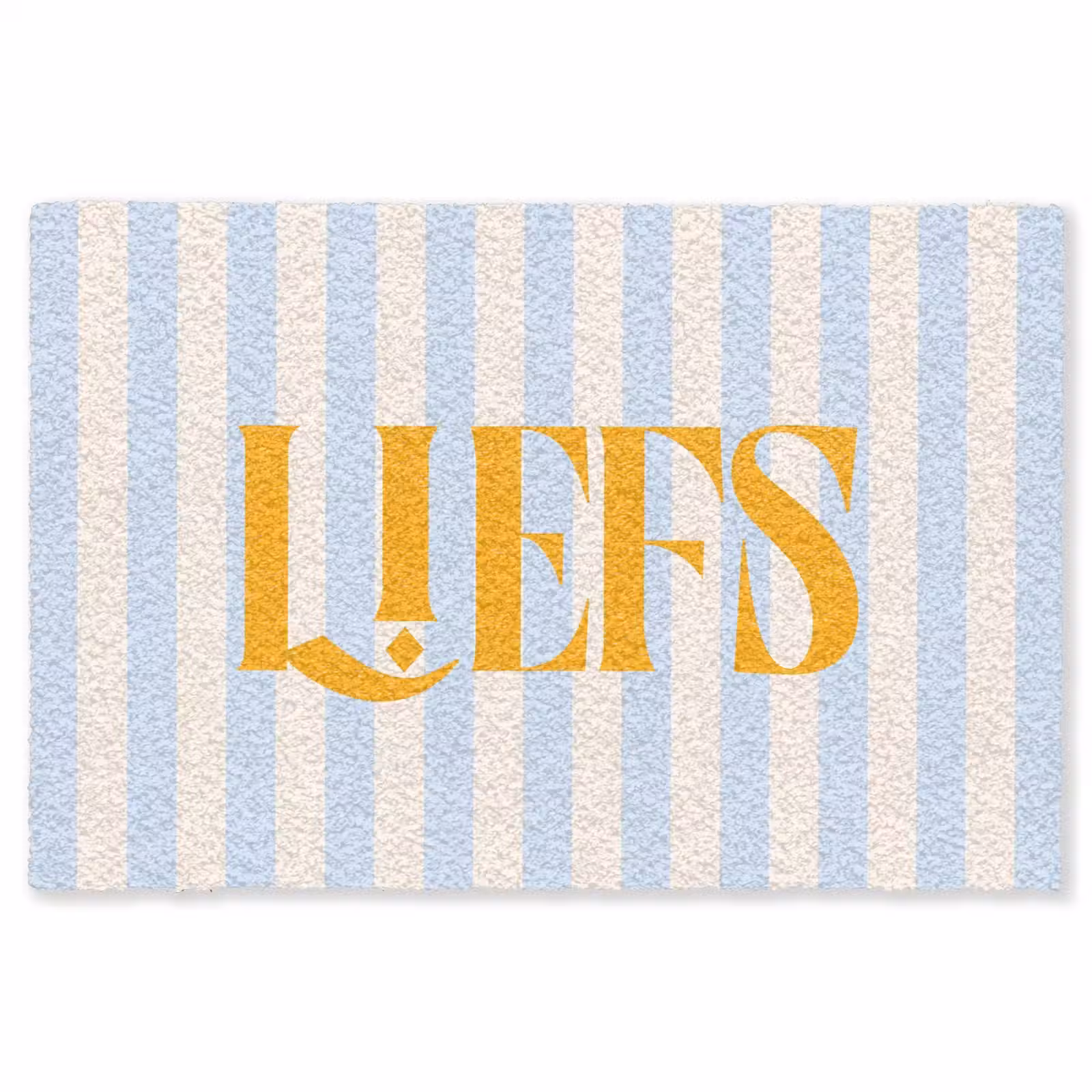 Vloerkleed - Oranje - Blauw - Strepen - Liefs — 1