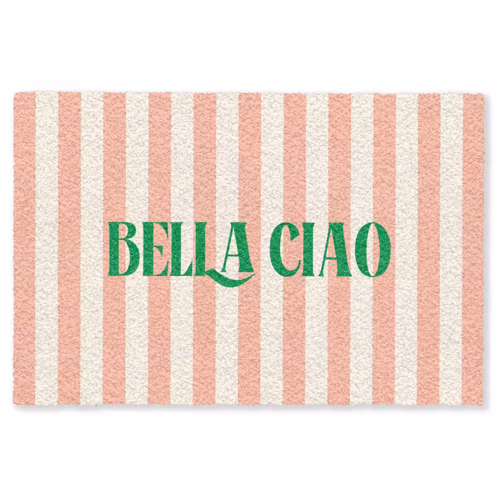 Vloerkleed - Zachtroze - Groen- Strepen - Bella Ciao — 1