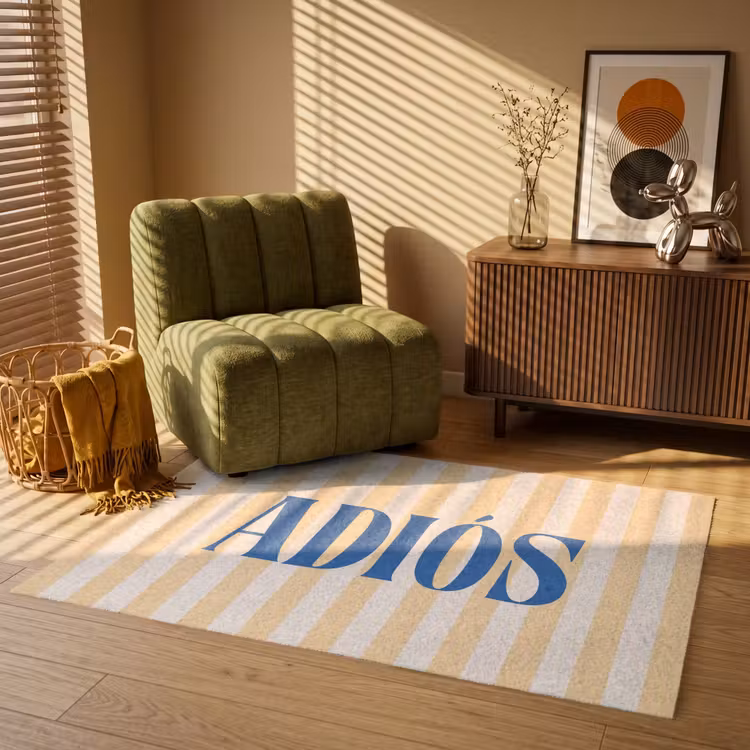 Vloerkleed - Blauw - Geel - Strepen - Adiós — 2