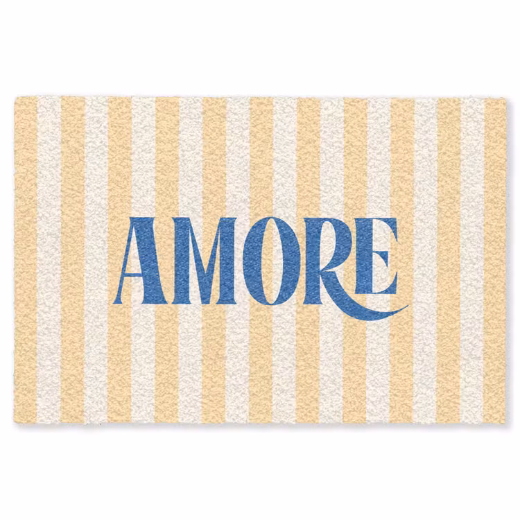 Vloerkleed - Blauw - Geel - Strepen - Amore — 1